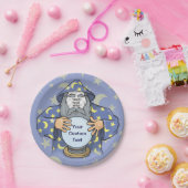 Tovenaar met uw gezicht papieren bordje (Feest)