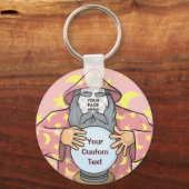 Tovenaar met uw gezicht sleutelhanger (Voorkant)