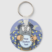 Tovenaar met uw gezicht sleutelhanger (Voorkant)