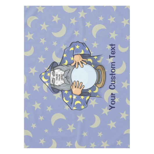 Tovenaar met uw gezicht tafelkleed (Voorkant)