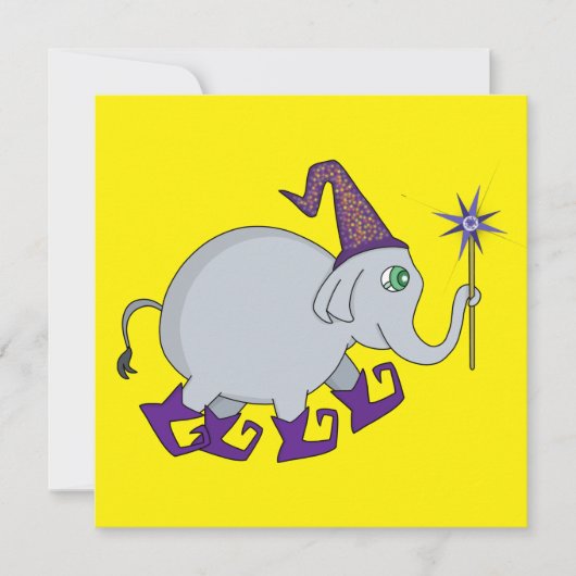 Tovenaar Olifant Feestdagenkaart (Voorkant)