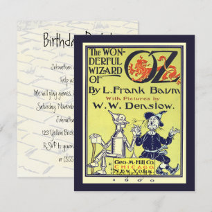 tovenaar Oz Book Hoesje Art Birthday Party Kaart