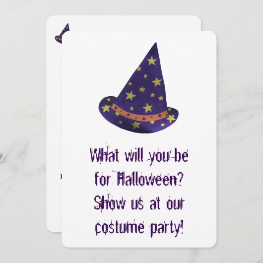 Tovenaar Pet Halloween Kostuum Feest Uitnodigingen (Voorkant / Achterkant)