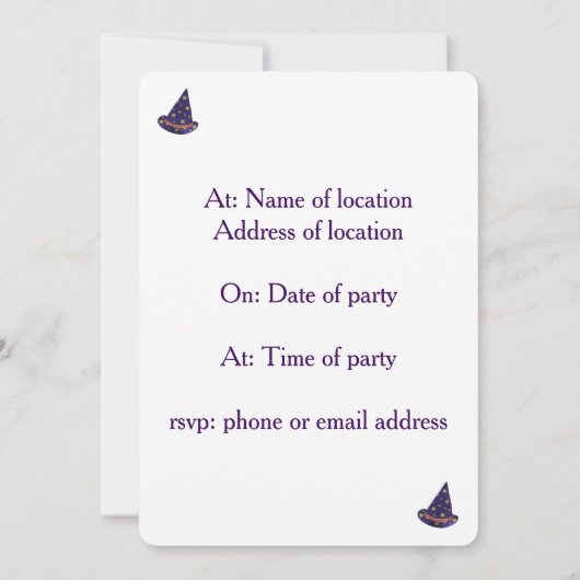 Tovenaar Pet Halloween Kostuum Feest Uitnodigingen (Achterkant)