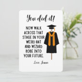 Tovenaar Rob en Hoed Afstuderen Grappige Op Maat G Feestdagenkaart (Staand voorkant)