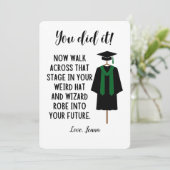 Tovenaar Rob en Hoed Afstuderen Grappige Op Maat G Feestdagenkaart (Staand voorkant)