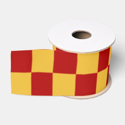 Tovenaar Rood en Goud Geruite Grosgrain Lint (Spoel)