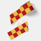 Tovenaar Rood en Goud Geruite Grosgrain Lint (Achterkant)