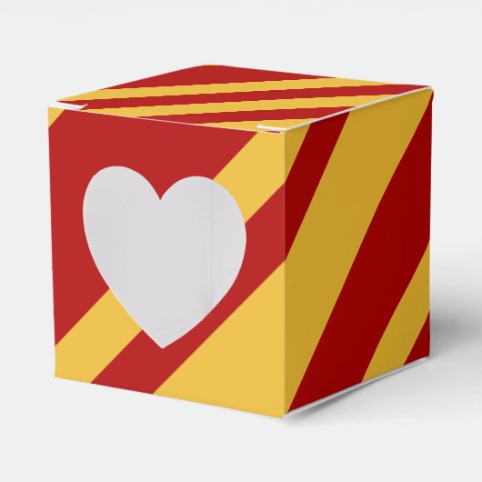 Tovenaar Rood en Goud Hart Bedankdoosjes (Voorkant Zijde)