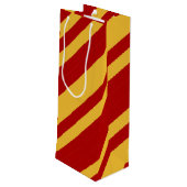 Tovenaar Rood en Goud Wijn Cadeautas (Achterkant Gekanteld)