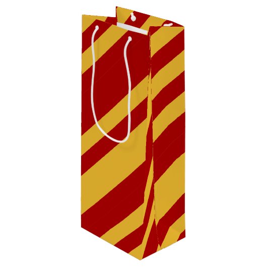 Tovenaar Rood en Goud Wijn Cadeautas (Voorkant Gekanteld)