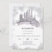 Tovenaar School Verjaardag uitnodiging (Voorkant)