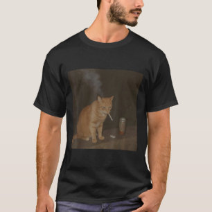 Tovenaar Sigaret Kitten Grappige Roken Kat Meme Br T-shirt