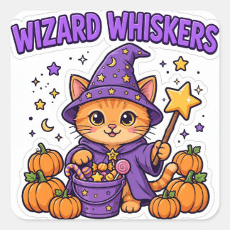 Tovenaar Snorren Sticker — Sinaasappel Kitten Tove