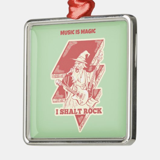 Tovenaar speelt gitaar metalen ornament (Links)