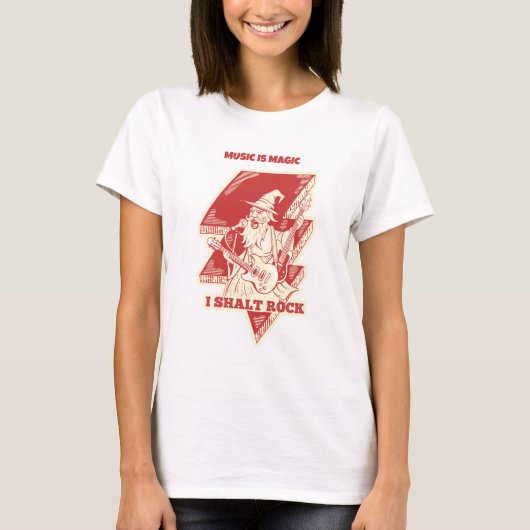 Tovenaar speelt gitaar t-shirt (Voorkant)