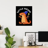 Tovenaar Spreuk Fun Grappige Hagedis Donkere BG Poster (Thuiskantoor)