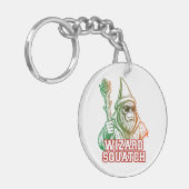 Tovenaar Squatch Grappige Bigfoot Sleutelhanger (Voorkant Links)