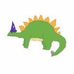 Tovenaar Stegosaurus sculptuur Staand Fotobeeldje<br><div class="desc">Deze stegosaurus is klaar voor Halloween,  een maskerade,  of voor het werken van magie.</div>