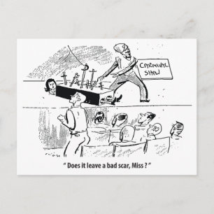 Tovenaar ter plaatse, humor, vintage briefkaart