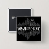 Tovenaar van Chicago Dresden Fans Vierkante Button 5,1 Cm (Voorkant /achterkant)
