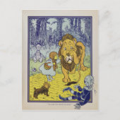 Tovenaar van de laffe Lion Oz Book Page Briefkaart (Voorkant)