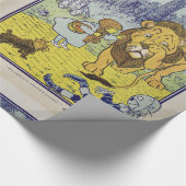 Tovenaar van de laffe Lion Oz Book Page Cadeaupapier (Hoek)