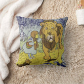 Tovenaar van de laffe Lion Oz Book Page Kussen (Deken)