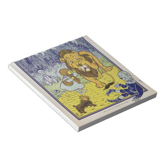 Tovenaar van de laffe Lion Oz Book Page Notitieblok (Schuin)