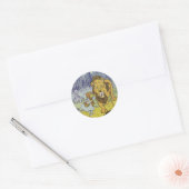 Tovenaar van de laffe Lion Oz Book Page Ronde Sticker (Envelop)