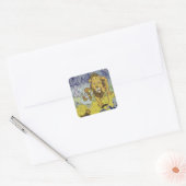 Tovenaar van de laffe Lion Oz Book Page Vierkante Sticker (Envelop)
