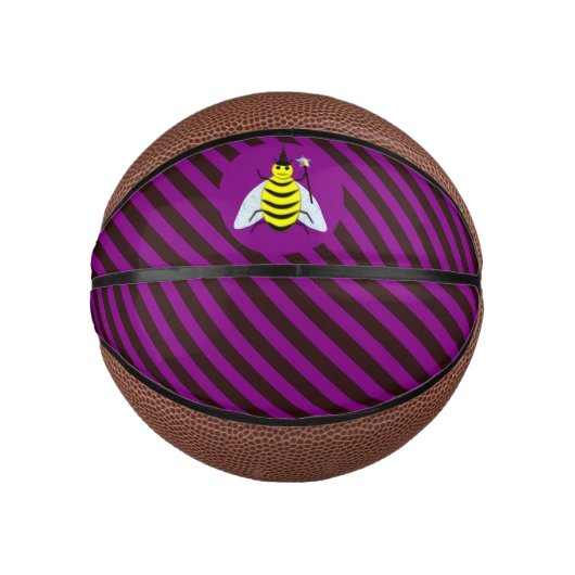 Tovenaar van de Magische Bee Halloween Paars en Bl Basketbal (Voorkant)