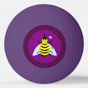 Tovenaar van de Magische Bee Halloween Paars en Bl Pingpongbal