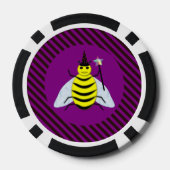 Tovenaar van de Magische Bee Halloween Paars en Bl Poker Chips (Achterkant)