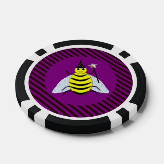 Tovenaar van de Magische Bee Halloween Paars en Bl Poker Chips (Enkel)