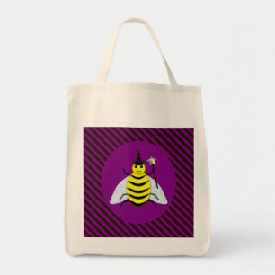Tovenaar van de Magische Bee Halloween Paars en Bl Tote Bag