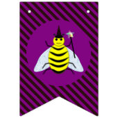 Tovenaar van de Magische Bee Halloween Paars en Bl Vlaggetjes (Eerste vlag)
