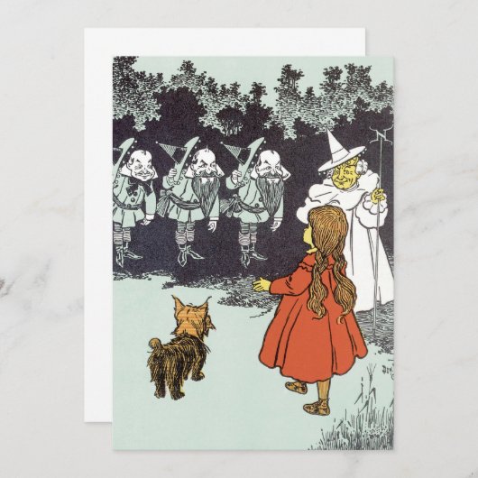  Tovenaar van de Oz Dorothy Munchkins Uitnodiging (Voorkant / Achterkant)