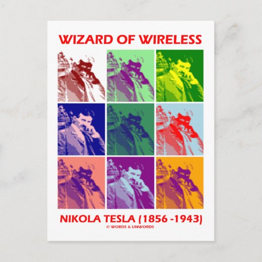 Tovenaar van de radio (Nikola Tesla Nine Afbeeldin Briefkaart (Voorkant)