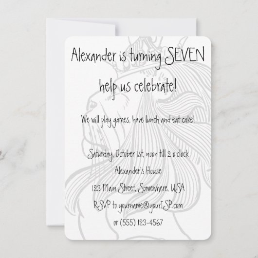 Tovenaar van de uitnodiging van Oz Tinman Birthda (Achterkant)