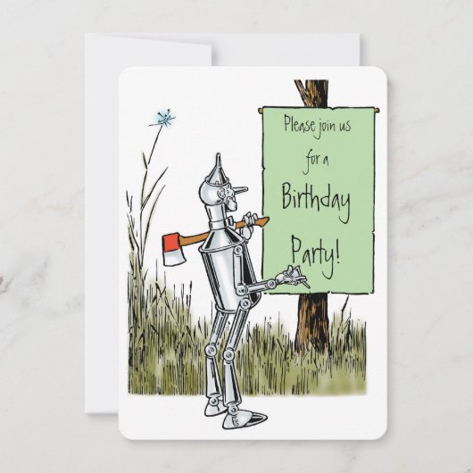 Tovenaar van de uitnodiging van Oz Tinman Birthda (Voorkant)