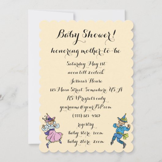  Tovenaar van het Baby shower Oz Dancing Munchkins Kaart (Achterkant)