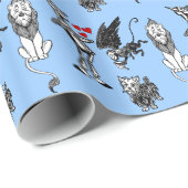 Tovenaar van het Man van Oz Tin Lion Flying Monkey Cadeaupapier (Rol Hoek)