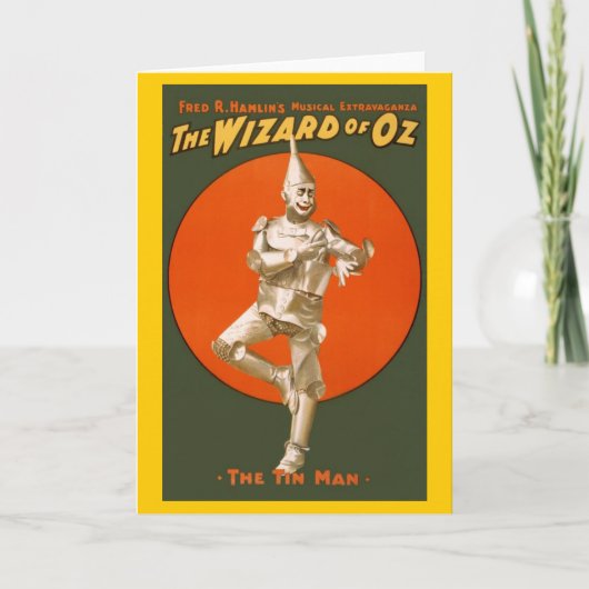 Tovenaar van het Man van Oz Tin -  muziektheater Kaart (Voorkant)