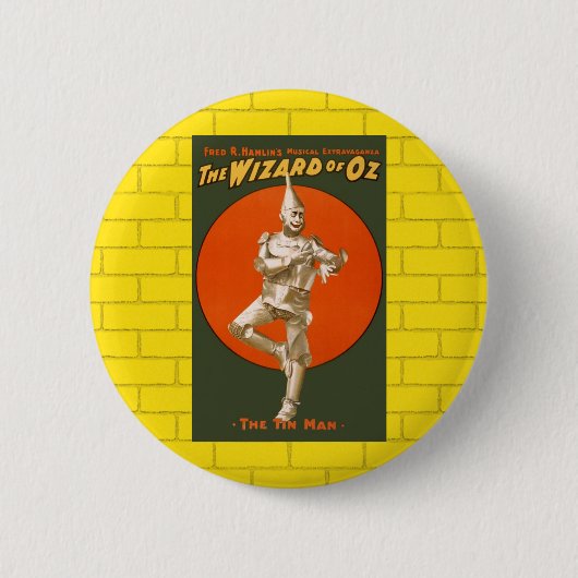 Tovenaar van het Man van Oz Tin -  muziektheater Ronde Button 5,7 Cm (Voorkant)