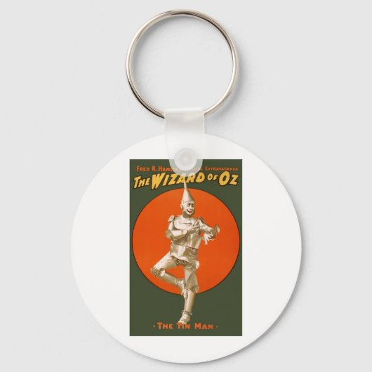 Tovenaar van het Man van Oz Tin -  muziektheater Sleutelhanger (Voorkant)