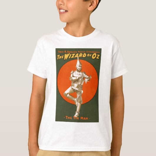 Tovenaar van het Man van Oz Tin -  muziektheater T-shirt (Voorkant)