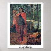 Tovenaar van Hiva-Oa door Eugene Paul Gauguin Poster (Voorkant)