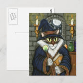 Tovenaar van Merlin Tovenaar Cat Magische Sorcerer Briefkaart (Voorkant / Achterkant)
