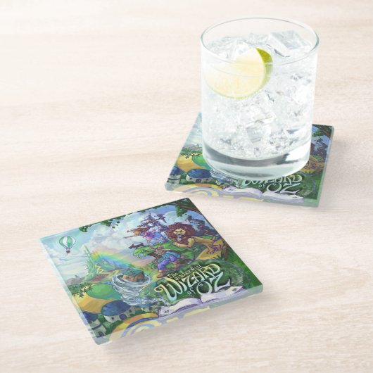 Tovenaar van Oz Art Glazen Onderzetter (Schuin)